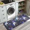 thumbnail image 3 of Dark Blue Unicorn Floral Pattern Kitchen Rug Mat,Kitchen Runner Rugs Non Skid Washable,Decorative Kitchen Floor Mats for Kitchen,Sink,Laundry,17"x47.2", 3 of 7