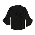 thumbnail image 2 of NY Collection Womens Petites Ribbed Collar Blouse, 2 of 2
