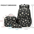 thumbnail image 2 of Daisy Printed Backpacks With Lunch Pack Pencil Case 3pcs, Lightweight Water Resistant Backpack（black）, 2 of 10