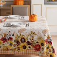 thumbnail image 2 of Fall Wlid Flowers Maple Leaves Plaid Tablecloth Rectangle Washable Table Covers for Home Party Decorations 60x84 Inch, 2 of 5