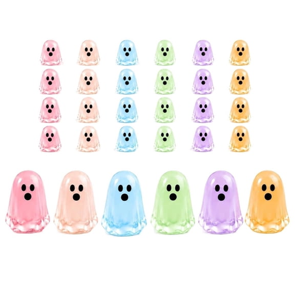 30-Piece Glow-in-the-Dark Ghost Figurines, Mini Resin Decorations for Crafts
