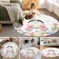 thumbnail image 5 of Round Rugs 3.3Ft, Easter Round Area Rug Washable Indoor Throw Carpet, Spring Rabbit Feet Eggs Botanical Blooms Flowers Soft Non Slip Circle Rug for Laundry Room Patio Home Decor Aesthetic, 5 of 8