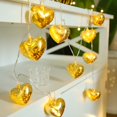 thumbnail image 2 of Red Heart String Lights, 150cm Outdoor Decorations Lights with 10 Red Glitter Heart Lights, Hanging Valentines Heart Fairy Lights for Window Wedding Birthday Anniversary Party Holiday,Gold, 2 of 3