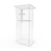 FixtureDisplays® Clear Acrylic Lucite Podium Pulpit Lectern 45" Tall 1803-2+1803CROSS
