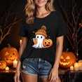 thumbnail image 2 of Busydd Womens Fall Tops Trendy Round Neck Halloween Graphic Tees for Women Comfortable Casual Cotton T Shirts for Women Lightweight Short Sleeve Womens T Shirts S, 2 of 5