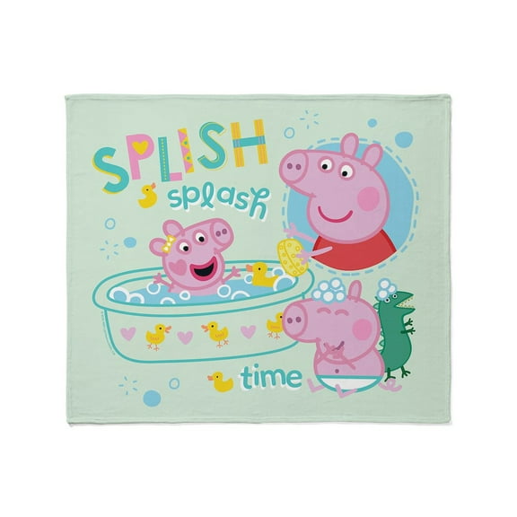CafePress - Peppa Pig: Splish Splash - Soft Fleece Throw Blanket, 50"x60" for All Ages