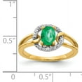 thumbnail image 3 of 14K Yellow Gold Diamond & Emerald Ring Size 7, 3 of 7