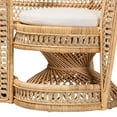 thumbnail image 6 of bali & pari Nerita Modern Bohemian Natural Brown Rattan Two-Seater Peacock Chair, 6 of 6