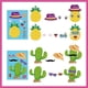 thumbnail image 4 of 48 hojas 8 estilos Hawaii Haz una cara Hojas de pegatinas Crea tus propias pegatinas de piña y flamenco Adhesivo de verano, 4 of 8