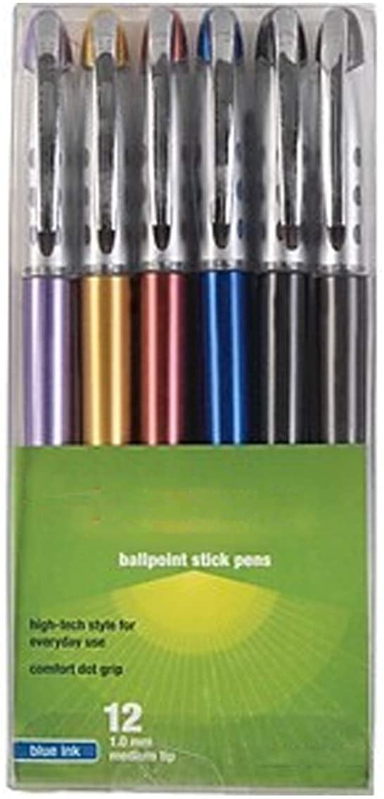 MyOfficeInnovations Xeno Ballpoint Pens Medium Point Blue Ink 12/Pack (17839) 714405