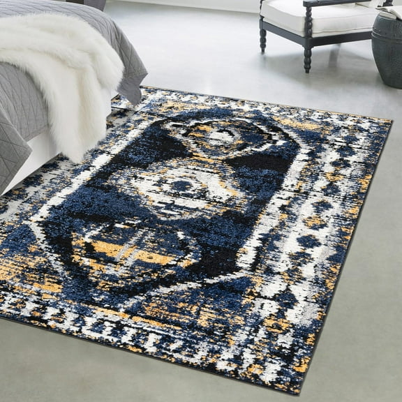 Unique Loom Tagine Collection Area Rug - Soraya (6' x 9' Rectangle Blue/Gray)