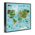 thumbnail image 2 of Stupell Industries Kid's Animal World Map Favorite Regional Wildlife, 24 x 30, Designed by Lisa Whitebutton, 2 of 5