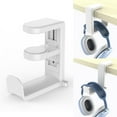 thumbnail image 4 of Gaming Desk Accessory, Under Table Headphone Hanger with Built-in Cable Organizer, 360° Swivel Arm, Easy Installation for Home, Office, &amp; Studio Spaces (Black), 4 of 6