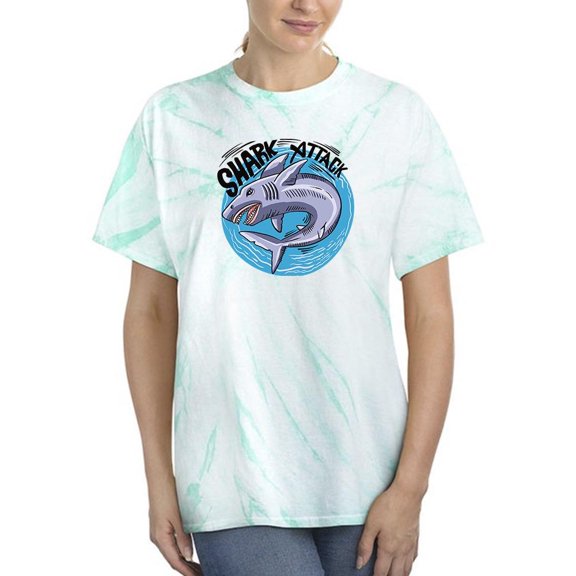 Shark Attack Print Tie Dye Cyclone Women -Image by Shutterstock, Female Small