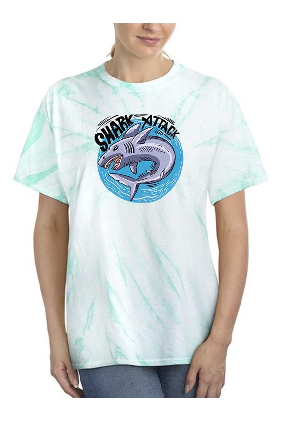 Shark Attack Print Tie Dye Cyclone Women -Image by Shutterstock, Female Large
