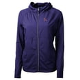 thumbnail image 2 of Women's Cutter & Buck Purple Clemson Tigers Adapt Eco Knit Hybrid Recycled Full-Zip Hoodie, 2 of 3