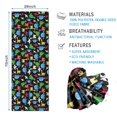thumbnail image 2 of Colorful Cartoon Dinosaurs with ColorBlocks Pattern Hot Yoga Mat Towel Non Slip for Hot Yoga - Quick-Drying Yoga Mat Cover with 4 Corner Pockets with Travel Bag - Hot Yoga Towel Non Slip 70"x26", 2 of 6