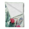 thumbnail image 2 of Cactus Soft Flannel Fleece Throw Blanket, Spring Garden Boho Style Bouquet of Thorny Plants Blossoms Arrows Feathers, Cozy Plush for Indoor and Outdoor Use, 50" x 70", Multicolor, by Ambesonne, 2 of 5