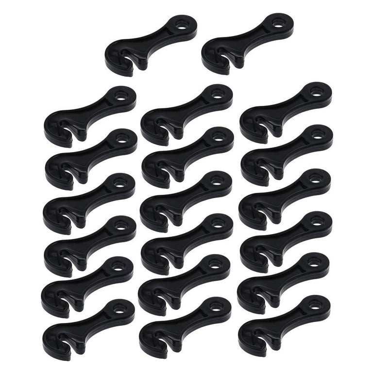 20 Pieces Replacement Tent Guy Line Rope Adjuster Tightener Tensioner  Hooks, Outdoor Camping Hiking Awning Buckle, Black 