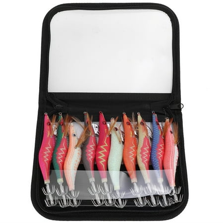 10Pcs Artificial Fish Shrimp Shape Lure Bait Fishing Tackle with Box(Type 3.0)