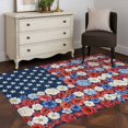 thumbnail image 3 of American Flag Floral Area Rugs 4'x6', Washable Small Throw Rugs for Office Bathroom, Red Blue Poppy 4th Oh July Indoor Outdoor Rug Non-Slip Low Pile Carpet Runner Reversible Floor Mats, 3 of 8