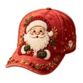 thumbnail image 3 of Basysin Vintage Christmas Print Baseball Cap Adjustable Curved Soft Hat Casual Lightweight Sun Hat Fashion Holiday Pattern Outdoor Headwear for Women Winter Hat, 3 of 5