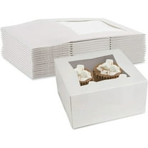 MT Products White Cupcake Box - 6" x 6" x 3" Bakery Boxes - Pack of 200