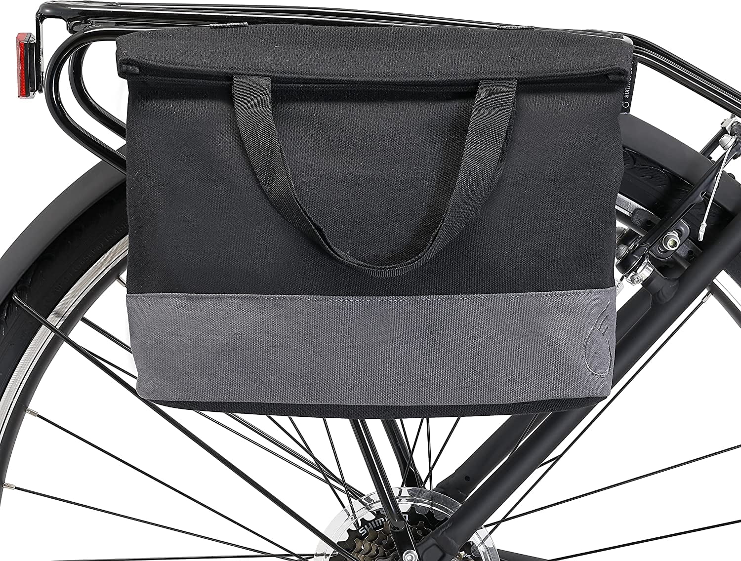 sixthreezero Bike Bag Rear Rack, Waterproof Bicycle Pannier, Frame Mount, Carrying Handle, Black