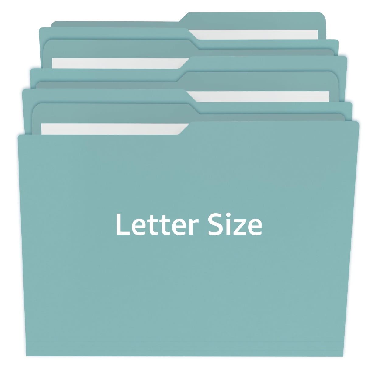 UOFFICE Letter Size 1/2 Cut Tab End Tab File Folders, 100 Count, 1 Pack, Blue