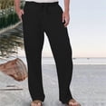 thumbnail image 2 of Vividxx Mens Pants Fashion Casual Solid Color Try Breathable Cotton And Linen Pocket Elastic Waist Large Size Trousers, 2 of 5