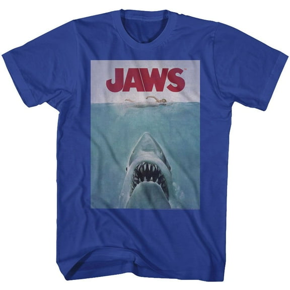 Jaws Poster Royal Adult T-Shirt