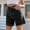 Black, variant on Women's High Waisted Jean Shorts Straight Leg Hem Retro Denim Shorts Summer Hot Pants with Pockets