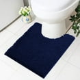 thumbnail image 7 of Smiry Chenille U-Shaped Toilet Bathroom Rugs, Soft Absorbent Non-Slip Contoured Carpet, Machine Washable Bathroom Mats, 20"X24", Navy Blue, 7 of 7