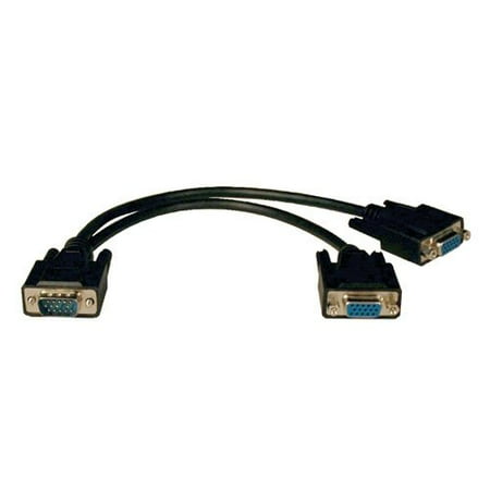 Vga Splitter 1 Pc Share Tripp Lite High Resolution VGA Monitor Y Splitter Cable (HD15 M to 2x HD15 F) 1-ft.(P516-001-HR) ()