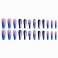 thumbnail image 4 of Fofosbeauty 24pcs Press on Nails, Long Coffin Nails, Sparkle Blue Gradual Shine, 4 of 8