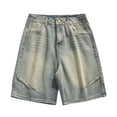 thumbnail image 7 of JTieacloth Mens Baggy Jean Shorts Casual Loose Fit Denim Shorts Summer Five Point Shorts(Yellow), 7 of 7
