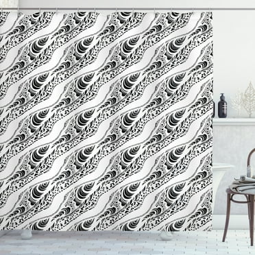Ambesonne Abstract Shower Curtain, Animal Skin Patterns, 69"Wx75"L, Black White