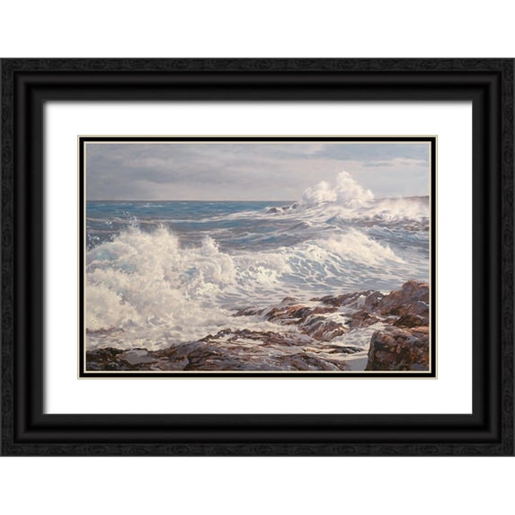 Adamov, Alexey 18x13 Black Ornate Wood Framed with Double Matting Museum Art Print Titled - By Foam Water