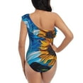 thumbnail image 5 of Sikiie Starry Night Sunflower Field Print Women One Piece Swimsuits Tummy Control One Shoulder Bathing Suits Ruffle Swimwear, From S to XXL-Medium, 5 of 6