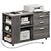 thumbnail image 3 of YITAHOME File Cabinet with Charging Station, Mobile Lateral Filing Cabinet with Lock for Home Office, Printer Stand with Open Storage Shelf, Fits A4, Letter, Legal Size Files, Office Furniture, Grey, 3 of 4