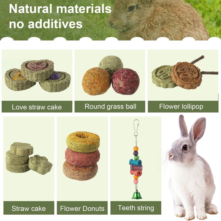 Qweryboo Natural Timothy Hay Chew Toys, 16-Piece Set photo 5