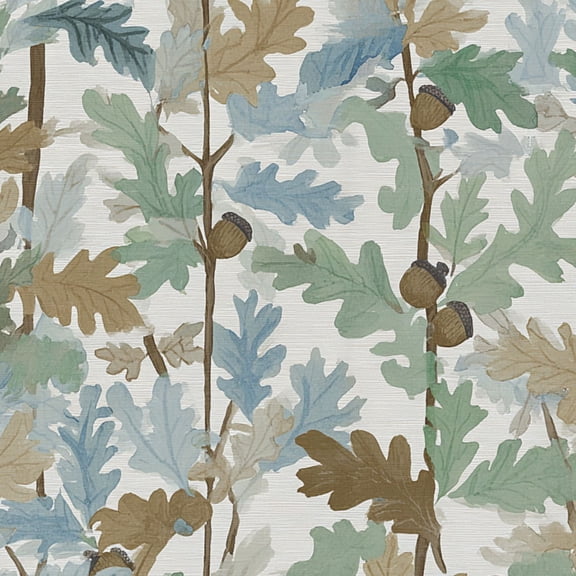 Woodland Peel and Stick Wallpaper 17.7in x 9.8ft Oak Leaves Acorns Soft Watercolor Design Contact Paper Vinyl Waterproof Self Adhesive Wall Paper for Bedroom Shelf Cabinet Renter Friendly