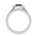 thumbnail image 4 of Black Diamond Wedding Ring Set for Women Cluster Diamond Halo Rings 14K White Gold 0.95 CT TW, 4 of 4