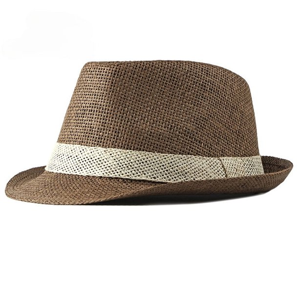 Sombrero de Jazz liso Simple para hombre, sombrero de playa al aire libre, sombrero de paja para mujer, sombrilla tejida a rayas, sombrero informal con hebilla para playa