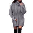 thumbnail image 1 of Suéter elegante Sexy Gibobby de Cuello de invierno para mujer gris XL, 1 of 4