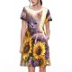 thumbnail image 1 of Disketp Daisy Sunflower Lazy Cat para Vestido de Manga Corta para Mujeres, Vestidos de Verano para Mujeres, Casual y Holgado para la Playa, 1 of 6