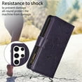 thumbnail image 7 of Dteck for Samsung Galaxy S23 Ultra Wallet Case, Embossed Butterfly PU Leather Phone Case Women Men Flip Cover Wrist Strap Zipper Credit Card Holder Slots for Samsung S23 Ultra 5G,Dark Purple, 7 of 7