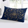 thumbnail image 5 of Navy Blue Yellow Spring Floral Throw Pillow Cover 20 x 26 Inch Decorative Pillow Cover Abstract Blossoms Botanical Lumbar Pillowcase Seasonal Rectangle Cushion Case for Couch Sofa Bed Living Room, 5 of 7
