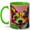 Green, variant on Pop Art Corgi Coffee Mug, Colorful Dog Mug, Ceramic 11 oz