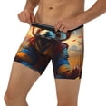 thumbnail image 3 of Salouo Prairie Meditating Raccoon Pattern Men's Boxer Briefs, Soft & Breathable Underwear Elastic Waistband Briefs for Men,1-Pack, 3 of 7